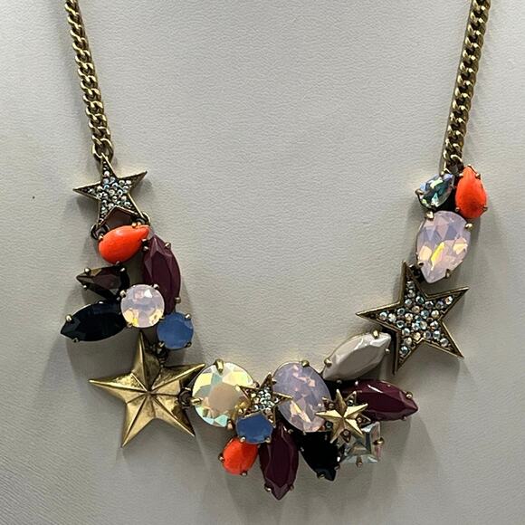 J. Crew Fruit Salad AB Crystals
Acrylic Gems w/ Stars Necklace 18"
Gold Plated - Picture 2 of 9